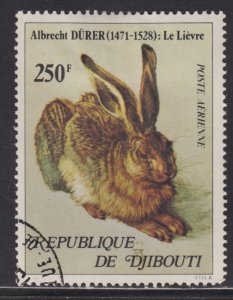 Djibouti C120 Young Hare by: Albrecht Dürer 1978