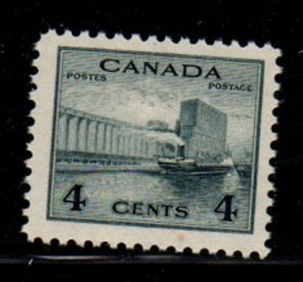 Canada Sc 253 1942 4 c Grain Elevator stamp mint NH