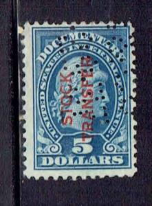 #RD16       $5.00   LIBERTY STOCK TRANSFER  REVENUE STAMP         USED        g