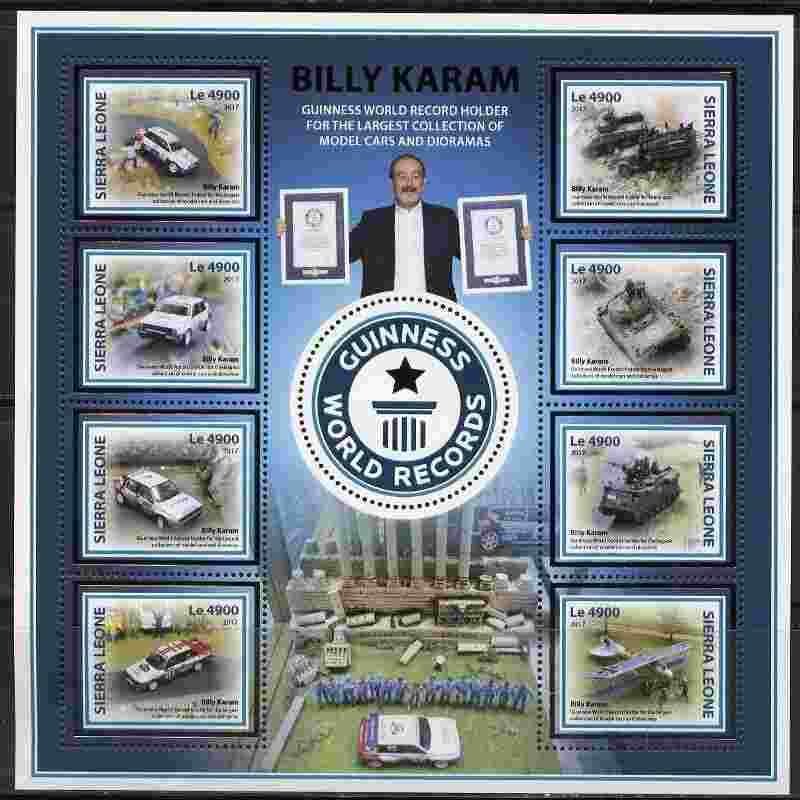 Sierra Leone - 2017 Billy Karam Porsche Cars 8 Stamp Sheet Scott #4247 SRL17519a