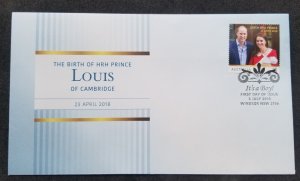 *FREE SHIP Australia The Birth Of HRH Prince Louis 2018 Royal Baby (FDC)