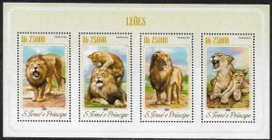 St Thomas & Prince Is #2758 MNH Sheet - Lions