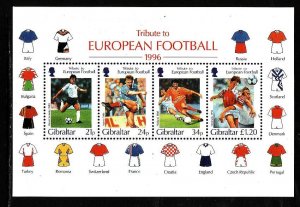 Gibraltar-Sc#710a- id3-unused NH sheet-Sports-Soccer-European Football-1996-