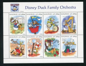 Maldives 2059, 2061-62  Duck Family Orchestra Stamp Sheets MNH 1995 Disney