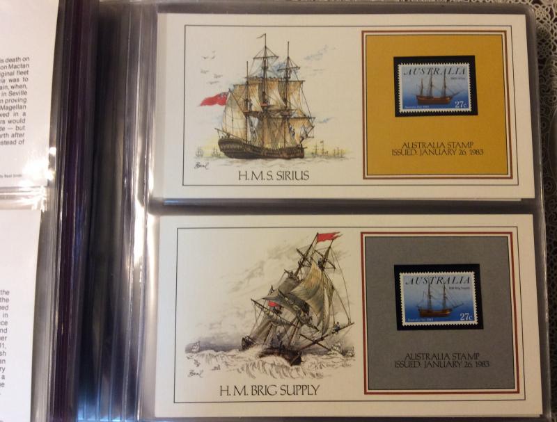 Worldwide Collection of 39 Cachet Cards,Ships,Sailing ships Fine inSpecial Album