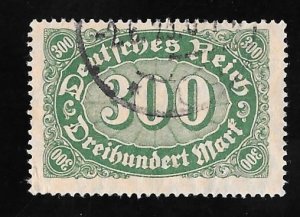 Germany #201 300M Numeral, Green Buff, Stamp used VF