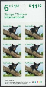 BLACK BEAR =  Booklet of 6 Canada 2013 #2610a (BK520) MNH