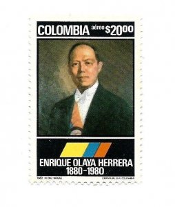 COLOMBIA 1980 ENRIQUE OLAYA HERRERA EX PRESIDENT MICHEL 1455 SC C691 MNH