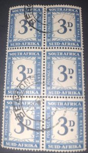 South Africa 1948-49 3d deep blue and blue Postage Due variety, SG37a