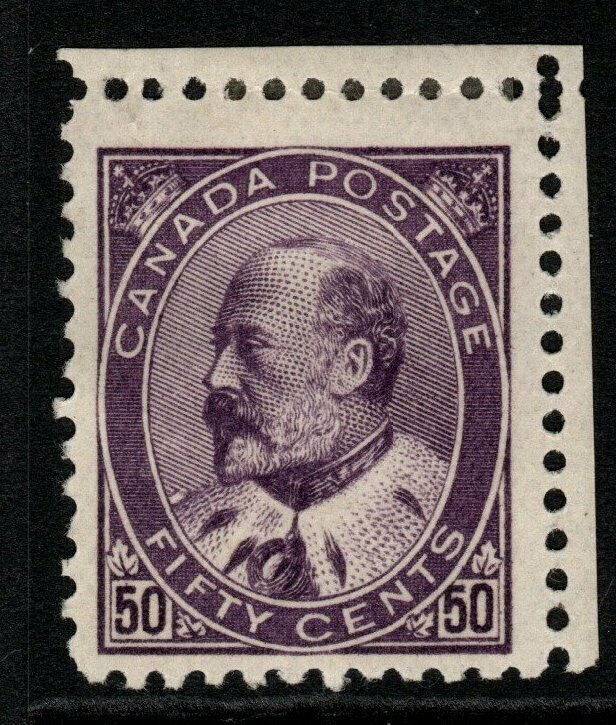 CANADA SG187 1908 50c DEEP VIOLET MTD MINT