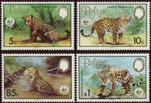 Belize 689-692 Jaguar Panthera Onca Felines Cats Topical 1983 Postage Mint NH VF