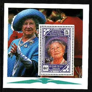 Virgin Is.-Sc#677-unused NH sheet-Royalty-Queen Mother 90th