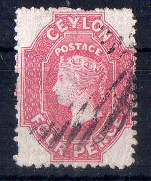 CEYLON - 1863 SG NO 52 FINE USED  CV 275  GBP