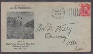 **US 20th Century Advertising Cover, Orlando, FL, 3/15/1907