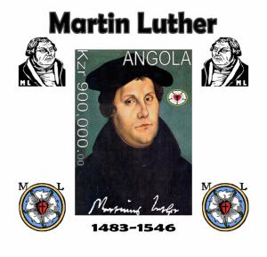 ANGOLA SHEET IMPERF MARTIN LUTHER