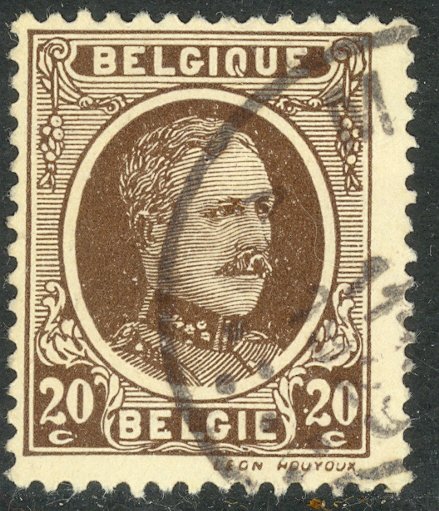 BELGIUM 1922-27 20c KING ALBERT I Sc 150 VFU