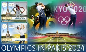 Olympic Games in Paris 2024 Golf 2024 year, 1+1 sheets  perforated  NEW