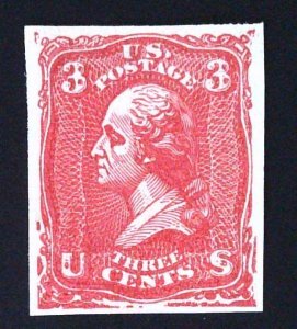 Scott #79-E25a - 3c Dark Red - Lithographic Plate Essay - Single