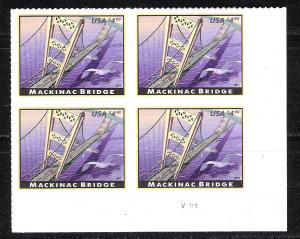 MNH Plate Block Mackinac Bridge