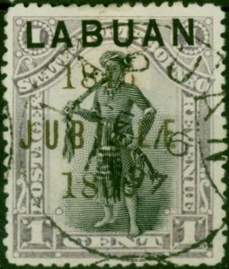 Labuan 1896 1c Black & Grey-Maive SG83 Fine Used