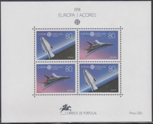 AZORES Sc # 396 CPL MNH EUROPA  S/S with SPACE THEME