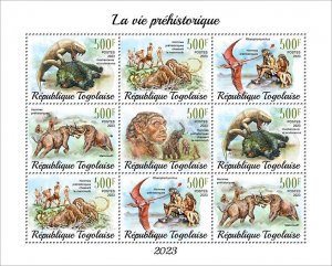 TOGO - 2023 - Prehistoric Life - Perf 9v Sheet - Mint Never Hinged