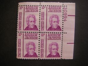 Scott 1286, 10c Andrew Jackson, PB4 #30994 UR, MNH Prominent Beauty