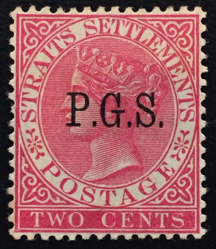 Malaya Perak 1889  PGS opt Straits Settlements QV 2c MH SG#O1 M1732