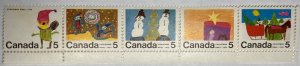 CANADA 1970 #519-523 Christmas (Children Drawings) - Strip of 5 MNH