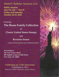 The Beane Collection of U.S. Classic Stamps, D. F. Kelleher, Oct. 22-23, 2010