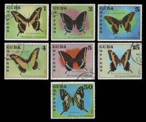 LATIN AMERICA 1972. SCOTT # 1727 - 33. USED. TOPIC: BUTTERFLY