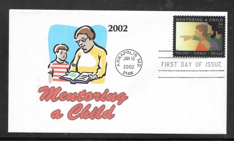Just Fun Cover #3556 FDC Mentoring a Child Unknown Cachet. (A1400)