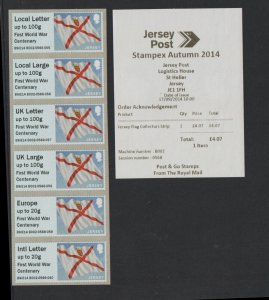 Jersey 2014 - Post & Go - First World War Centenary  o/p B9JE14 B002