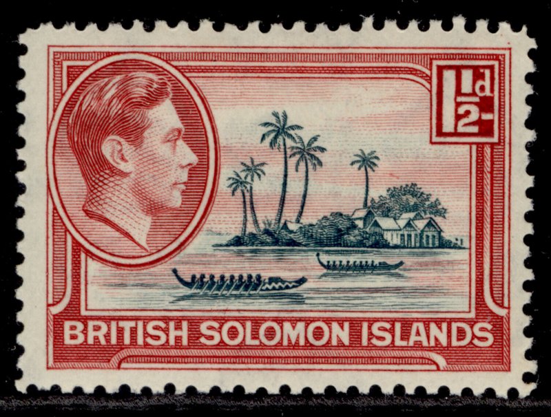 BRITISH SOLOMON ISLANDS GVI SG62, ½d blue-green & carmine, M MINT.