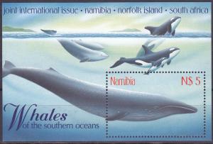 1998 Namibia Whales min sheet MNH