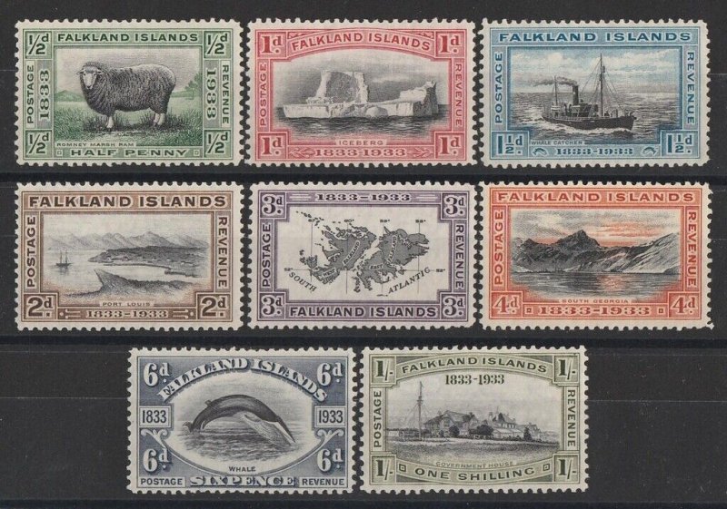 FALKLAND ISLANDS 1933 Centenary ½d to 1/-. MNH **.