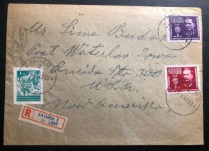 1946 Zagreb Yugoslavia Registered Censored Cover To Waterloo IA USA