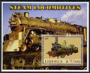 LIBERIA - 2005 - Steam Locomotives #1 - Perf Min Sheet - MNH - Private Issue