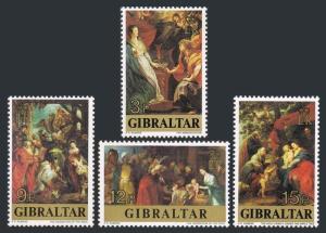 Gibraltar 359-362,362a sheet,MNH.Michel 367-370,Bl.4. Christmas 1977.Rubens-400.