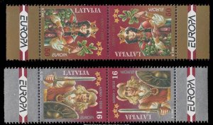 Latvia Scott 407a, 408a Mint never hinged.