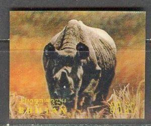 BHUTAN Sc# 116F MNH FVF Rhinoceros 