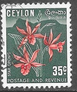 Ceylon 314a: 35c Star Orchid, used, F-VF
