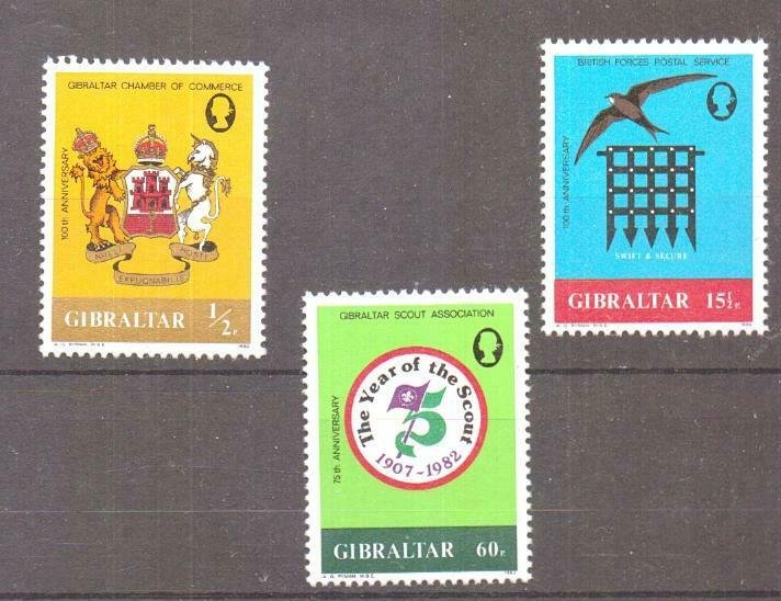 GIBRALTAR SG481/3 1983 ANNIVERSARIES MNH