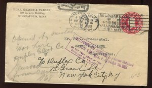 OX21 Post Office Seal on Busy 1923 Cover Returned to Sender Address Unknown 940h