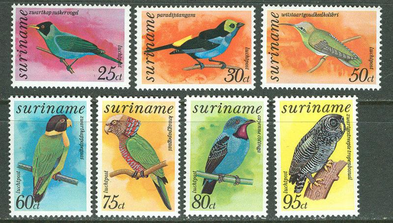 Suriname # C58//C71  Birds - initial series  (7) Mint NH