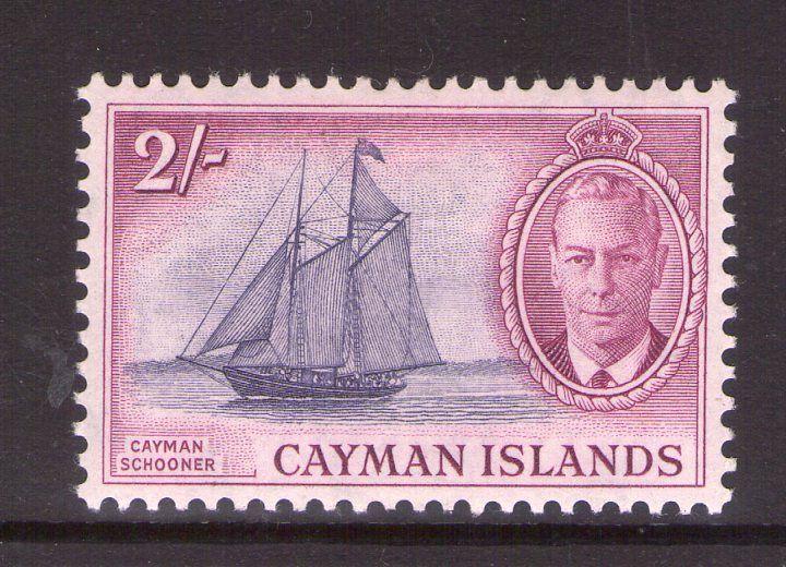 CAYMAN ISLANDS 2/- SG145 lightly hinged.