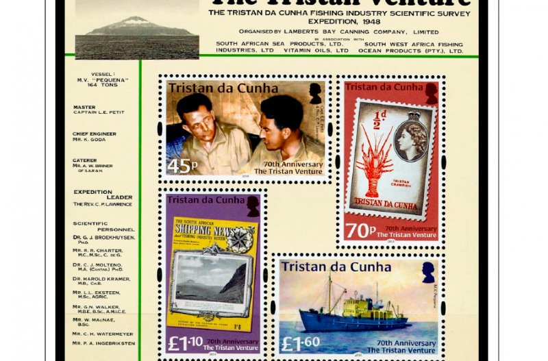 COLOR PRINTED TRISTAN DA CUNHA 2011-2020 STAMP ALBUM PAGES (45 illustr. pages)