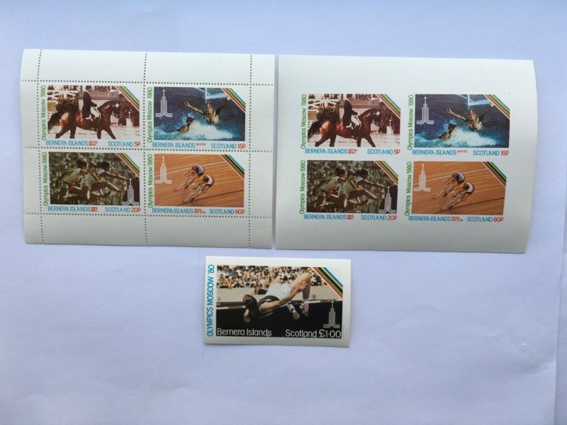 Bernera Scotland Island 1980 Summer Olympic,Mint  Imperforate Perforate 