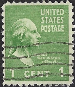 United States #804  1¢ George Washington. (1938). Used.