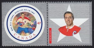 HOCKEY NHL Jean Beliveau CANADA 2001 #1885a MNH Stamp w/Tab from Pane